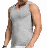 2018 Cotton Big Size Summer men clothing Tank Tops Black White Gray Singlets Sleeveless fitness men vest Bodybuilding t shirt