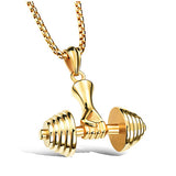 Fate Love Mens Jewellery Dumbbell Necklace Men Collares Stainless Steel Jewelry Sport Fitness Barbell Pendant Necklaces Colar