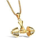Fate Love Mens Jewellery Dumbbell Necklace Men Collares Stainless Steel Jewelry Sport Fitness Barbell Pendant Necklaces Colar